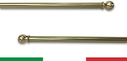 Coppia ASTINE Tex Ottone Lucido Regolabili per Tenda Vetro - Cm. 55-100
