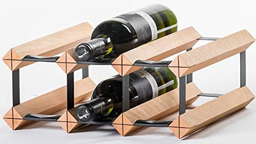 RAXI™ Classic Premium Weinregal aus Holz mit luxuriösem Design, Flaschenregal für 6 Wein Flaschen 32,5x13,5x30 cm