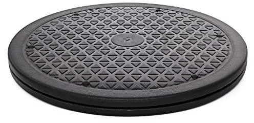 Lazy Susan Drehteller-Organizer, rutschfest, groß, Lazy Susan Drehteller für Schrank, Computer oder Laptop, Kunststoff-Drehtisch, schwarz, 30,5 cm, 2 Stück RamPro