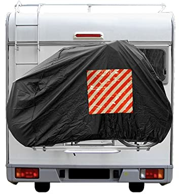 Fahrradschutzhülle für 2 Fahrräder mit Einschubtasche für Warntafel inkl. Befestigungsriemen