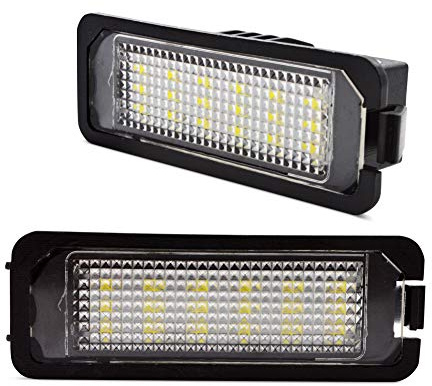 LncBoc LED Luz de la matrícula para coche Lámpara Numero plato luces Bulbos 5W 12V 18SMD con CanBus No hay error 6000K Xenón Blanco frio, 2 Piezas