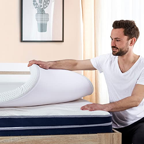 Vitapur MEMOSILVER Topper - 140x200cm, 7cm Memory Foam, waschbarer Bezug, Silberionen, optimale Schlafhygiene, Matratzenauflage