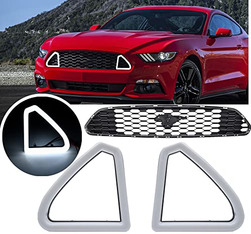 NSLUMO 2 Stück Zum Vorderseite Haubengrillgitter Stoßstange LED Tagfahrlicht Lampen Für F/ord Mustang 2015-2017