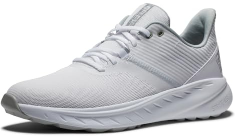 Footjoy Flex, Zapatos de Golf Hombre, Blanco/Gris/Azul, 40 EU
