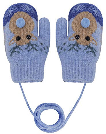 JINTN Weihnachten Handschuhe elch Kinder Handschuhe Doppelstrickwolle Kleinkinder Fäustlinge Verdickte Strickhandschuhe Winterhandschuhe Warme Handschuhe für 1-4 Jahre Kinder