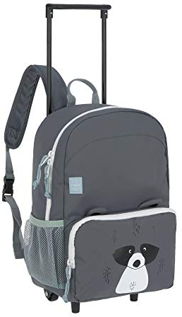 LÄSSIG About Friends Trolley Rucksack 2 in 1 Kinderkoffer Rucksack 25x16x39 cm Racoon, Dunkelgrau