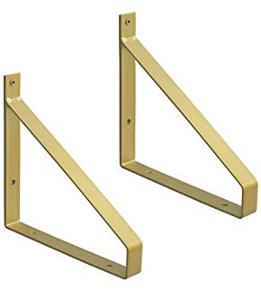 Modern Metall Regalhalter,90 Grad Winkel Regalwinkel Diy Wandregal Dreieck Regal,für Dekoration Küche/Restaurant/Bar,Garderobenkonsole,2 Stück (30cm/11.8in,Golden)