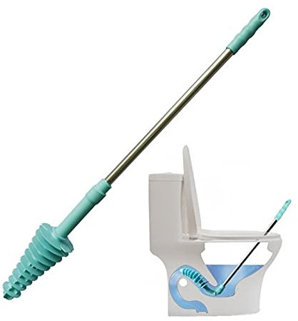 jiaquanwufeng-2022 Toilettenkolben Abwasserleitung Verstopfung Kolben Typ Bagger Gerät Langgeheilt WC Flexible Pinsel Kolben Haushaltswerkzeug Toilettenzubehör (Color : Blue)