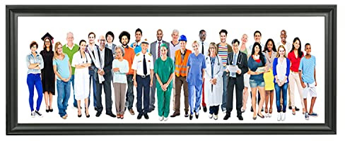 LTYHHK 8x22 Panoramic Picture Frames Solid Wood 8x22 Poster Frame 8x22Photo Frames Family Wall 8x22Picture Frame Black (LMKB822)
