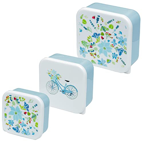 Set of 3 Lunch Box M/L/XL Julie Dodsworth Blue Lavender Garden