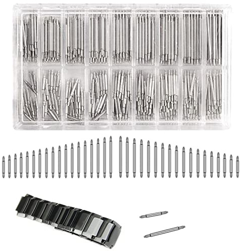 KARELLS Edelstahl Uhrenarmband Link Pins, Uhren Federstege, 144 Stück Federstifte für Uhren Armbänder, Uhrenarmband Werkzeug Reparaturset mit Entferner Reparatur Werkzeug, 8-25mm