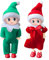 Figurine De Noel - Lutin De Noël (Lot de 2) Figurine Fille et Garçon - Mini Poupées- Accessoires Ludique et Sympa - Décoration