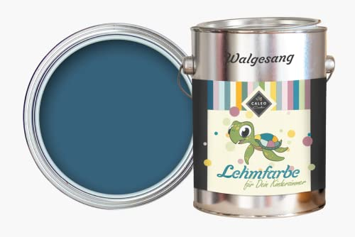 Caleo Color Lehmfarbe WALGESANG Dunkelblau, 2,25 Liter - ökologische Wandfarbe für Wohnzimmer und Co. - hoch deckend, tropffrei, geruchsneutral