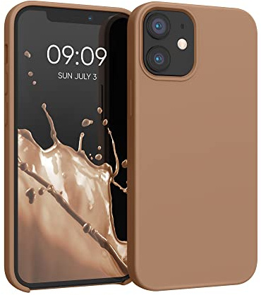 kwmobile Handyhülle für iPhone 12 mini Hülle, für iPhone 12 mini Case - Hülle Silikon - kabelloses Laden - Cappuccino