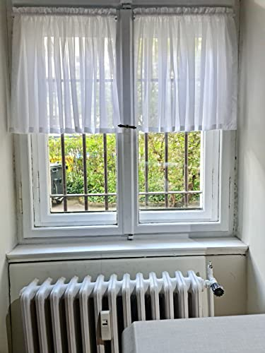 Weiße Polyester-Transparenter Bistro-Küchenvorhang-Mit Verschiedenen Größenoptionen,Modern Design,Einfacher Installation und Reinigung,Vervollständigen Sie Ihre Küchendekoration