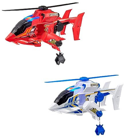 Teamsterz Mean Machine Hubschrauber | Polizei-Notdienst Hubschrauber mit realistischen Lichtern und Geräuschen | 3+ Unisex Kinder