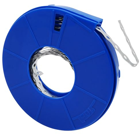 Ruban Perforé, Bande de fixation en métal galvanisé, 12 mm (largeur) x 0,7 mm (épaisseur) x 1 rouleau de 10 m de ruban métallique perforé, Pour fixer, suspendre et stabiliser des tuyaux, câbles