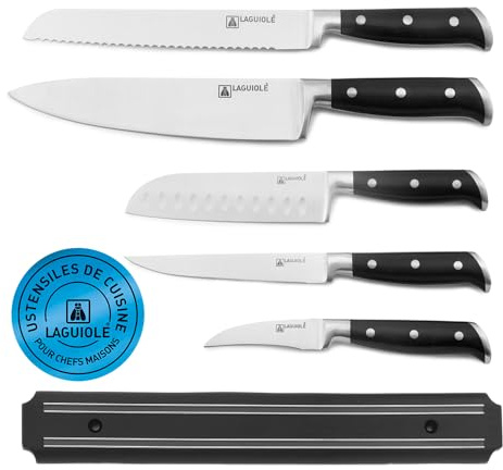 LAGUIOLE -Set di 5 coltelli + barra magnetica Axel