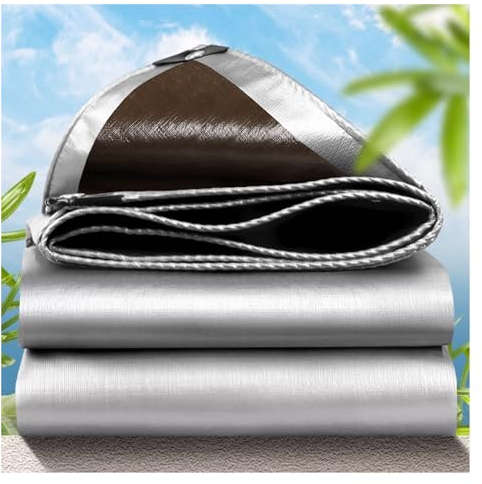 PE - Holzabdeckplane Abdeckplane mit Ösen Wasserdicht Schutzplane Industrie Gewebeplane Bootsplane Poolplane, 0.32mm für Gartenmöbel Holz Pool, Anpassbar blais (Color : Silver, Size : 2x3m)