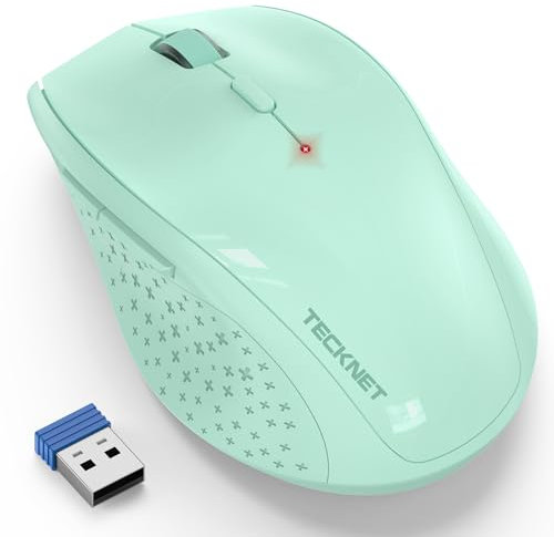 TECKNET Ratón Inalámbrico Silencioso, 4800DPI/ 6 Niveles Raton Ergonomico de 2.4G, 30 Meses Duración de Batería, Mouse Inalámbrico Óptico para Ordenador, PC, Mac