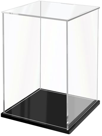 JUJOMAT Vitrine d'exposition en acrylique étanche à la poussière - Transparente - À monter soi-même - Pour figurines d'action, objets de collection, voitures miniatures - 20 x 20 x 30 cm