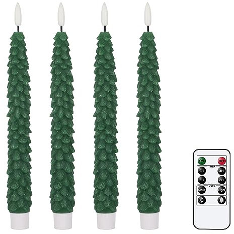 Eldnacele Christmas Tree Led Candles with Remote, Battery Operated Flameless Taper Candles Flickering for Christmas Decorations New Year Celebration