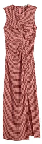 Scotch & Soda Vestido Midi de Gingham Estructurado, Roadside Red/Cotton Candy 624, M