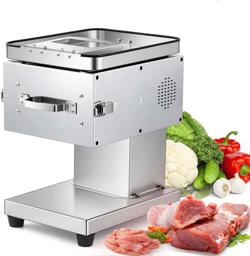 5mm Meat Cutting Machine - 750W Electric Meat Cutter for Home, Raw Meat Slicer with Stainless Steel Blade, Detachable, for Fresh Meat & Soft Vegetables