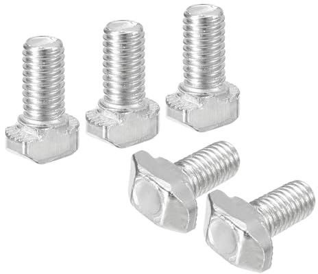 QUARKZMAN 30Pcs Boulons à Tête en Marteau, M5 x 10mm Boulon en T à Tête en Marteau pour Profilé en Aluminium à Fente en T de la Série 2020, en Acier au Carbone Nickelé, Argent