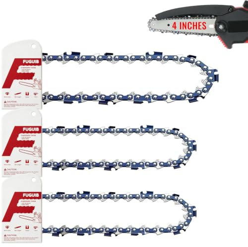 FuGuiB 4 Pulgadas Cadena Motosierra, .325LP 1,1 mm 26 Eslabones 10cm, 3Pcs