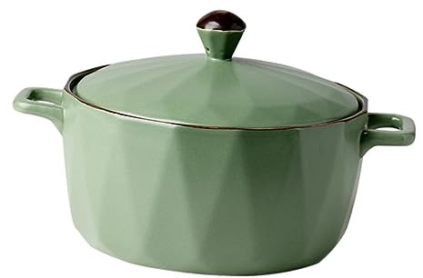 MAGICLULU 1 Pc Zuppiera in Anfora Scodella Coperchio Tartufo Gres Piatti in Casseruola Stoviglie Posto Pentola Ciotolina Tè Freddo Ciotole Per Immersione Cucinando Cibo Green Ceramica