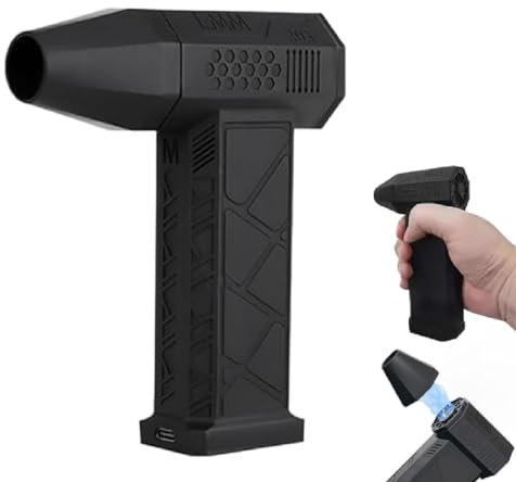 Ac-27 Air Duster, 2025 New Air Duster Ac-27, Elektrische Staubgebläse Luftdruckspray, Mini Elektrische Compressed Air Duster, 3-Gang 130000 U/min, Mini Gebläse für PC, Auto, Sofa Reinigung (Schwarz)