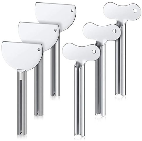 Tube Wrench Squeezer, Set of 6 Toothpaste Squeezers for Children, Toothpaste Dispenser, Key Hair Colour, Tube Wringer Colouring Templates, Paint Roller Tool