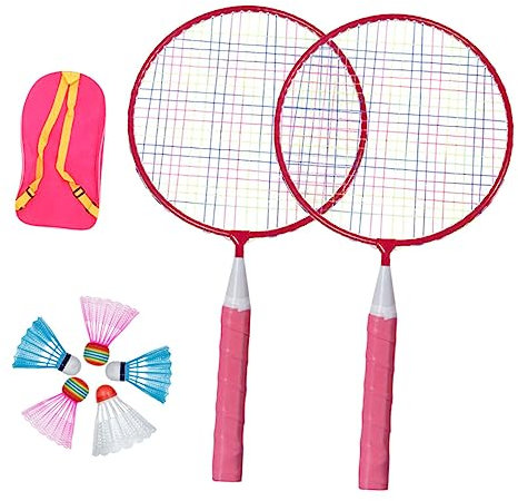 YARNOW Badmintonset Mit Schlägern Und Bällen Für Junge Mädchen Indoor Und Outdoor Geeignet Leicht Und Tragbar Rutschfester Griff Für Jahre