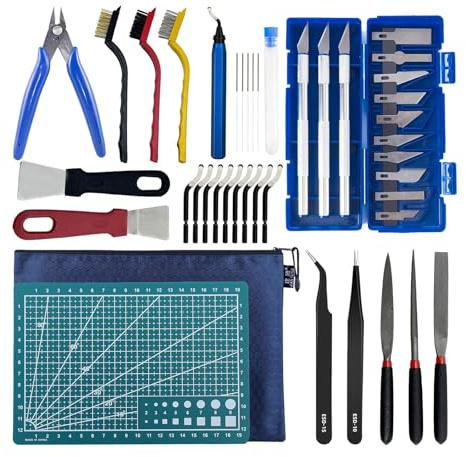 Killogood 3D Drucker Zubehör Kit, 3D Drucker Werkzeug Kit, 41PCS 3D Drucker Tool Kit mit Düsenreinigungsset, Entgraten, Zangen, 3D Drucker für Reinigung Wartungs