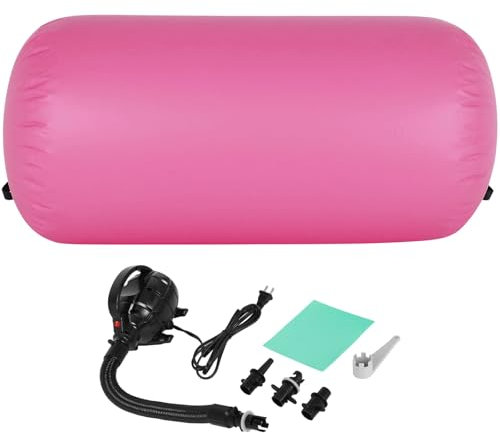 Aufblasbare Gymnastik Air Barrel Roller, Tumbling Matte, Gymnastikgerät mit Pumpe für Zuhause, Fitnessstudio, Yoga, Cheerleading