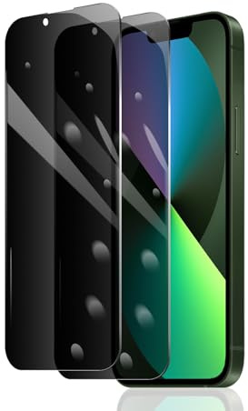 Fylnatc 2 x Privacy Screen Protector for iPhone 13 Mini, Anti-Spy Tempered Glass Film, 9H Hardness, Bubble-Free, Shockproof, Anti-Fingerprint, Resistant