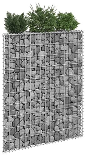 Panier de Gabion, Gabion pour Pierre Panier à Pierre Lit surélevé à gabion en trapèze Acier galvanisé 80x20x100 cm