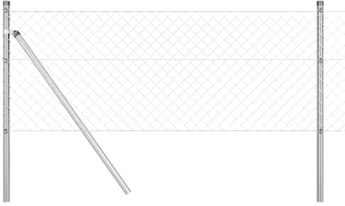 vidaXL Chain Link Fence with 13 Posts 0.4 x 25 m Galvanised Steel