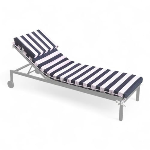 Tex family Gepolsterter Topper für Sonnenliege mit Memory-Schaum-Kissen – 7 cm dick, abnehmbarer Bezug – Made in Italy – Blau