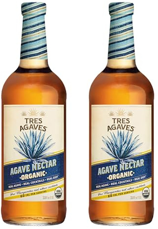 Tres Agaves Organic Agave Nectar – Cocktail-Ready Sweetener from Blue Agave – Only 60 Calories per Serving – Vegan, Non-GMO, Gluten-Free – 750mL Bottle (Nectar, 2 Pack)