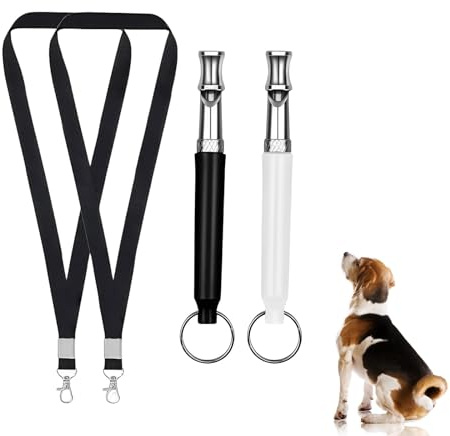 afhgdjr 2-Stück Hundepfeife Rütter Rückruf,Lautlose Hundepfeife Hochfrequenz Lautlos,Erziehungshilfen für Hunde Pfeifen,mit Lanyard für Hören Sie Auf Zu Bellen und Trainieren Sie Ihren Hund (3A)