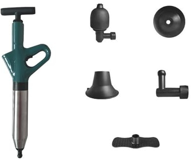 yanwuwa Pistone multiuso per WC a pressione ad aria, 3 teste intercambiabili, 120 psi, per scarico ostinato e stantuffo del lavandino