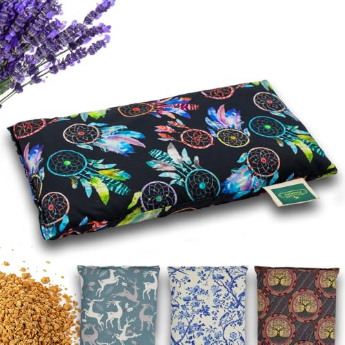 Saco Semillas Microondas - 28x15cm Semillas y Lavanda, 100% Algodón - Saco de Semillas para Microondas - Bolsa térmica Calor y Frío (Atrapasueños)