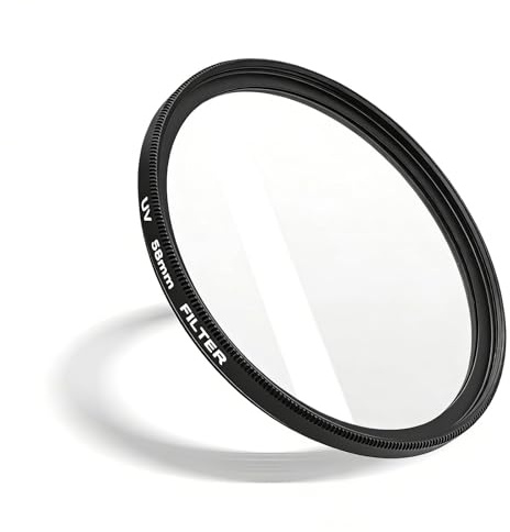 Filtro UV de 58 mm para lentes: filtro protector HD ultrafino, filtro de cámara réflex, revestimiento de vidrio óptico multicapa, foto, reducción de niebla y rayos UV