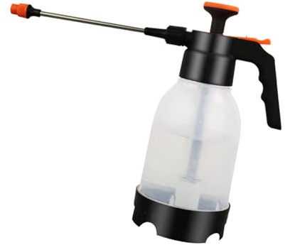 Sewroro Bollitore per Annaffiare i Fiori Manuale 12L Trasparente in Plastica Spruzzatore a Pressione Arancione Annaffiatoio Leggero per Giardinaggio Domestico Tubo Estensibile