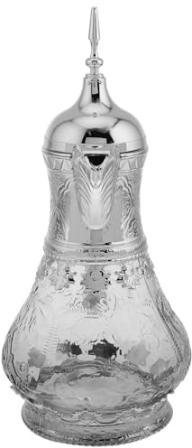 NUOBESTY Pichet En Verre 1,6 l Style Arabe Moyen-orient, Verre Transparent, Grand Pichet à Eau Froide, Pour Jus, Thé Glacé Et Café Froid, Usage Maison Et Réception