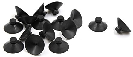 sourcing map Saugnäpfe Schwarz 16 STK Für Aquarium Kunststoff