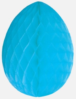 DS Euro Wabenpapier Oster-Eier blau Höhe 20cm, im preiswerten 5er Set, schwer entflammbar nach DIN 4102 B1, Lieferung Frei Haus.