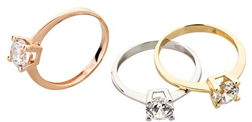 Ardeo Aurum Damenring aus 333 Gold Gelbgold mit Zirkonia im Brillant-Schliff Solitär-Ring Verlobungsring